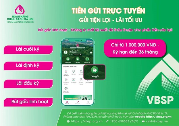 Gửi tiết kiệm “Chạm” cả trái tim qua ứng dụng VBSP Smart Banking