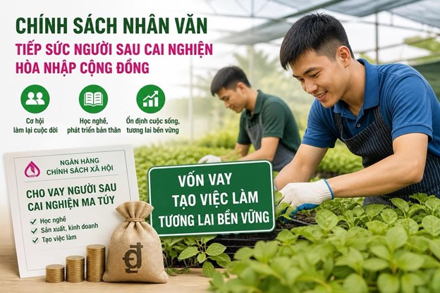 PHÒNG GIAO DỊCH NHCSXH TRIỂN KHAI CHO VAY ĐỐI VỚI NGƯỜI SAU CAI NGHIỆN MA TÚY TRÊN ĐỊA BÀN XÃ HOÀN LONG